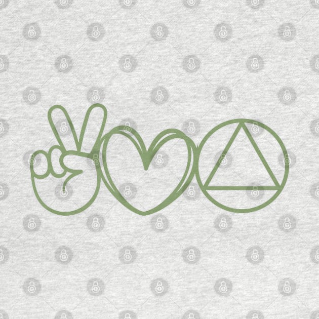 Peace Sign - Heart - Serenity AA Symbol by SOS@ddicted